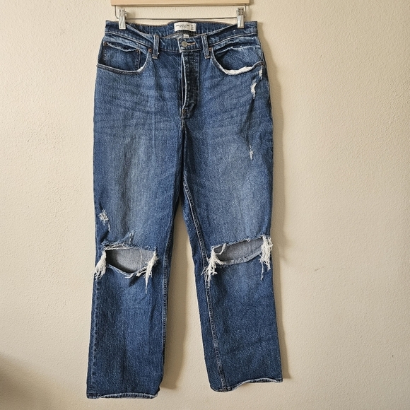 Abercrombie + Fitch Curve Love Low Rise Baggy Jean 10L/ 30 - Picture 1 of 10